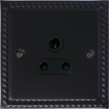 georgian black 5a 3 pin socket (black insert) front fc0825