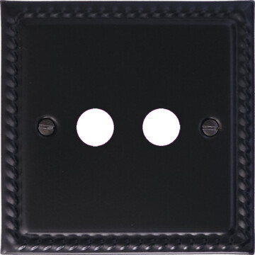 georgian black toggle grid plate (2 gang) front fc0825