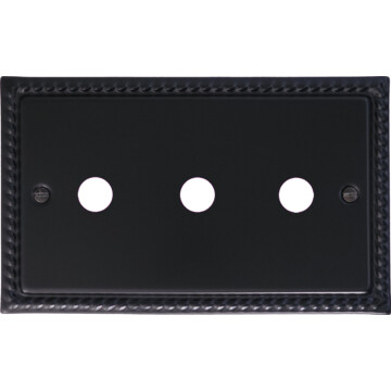 georgian black toggle grid plate (3 gang) front fc0825