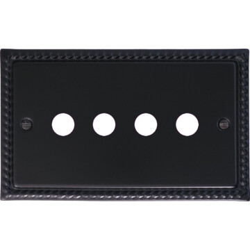 georgian black toggle grid plate (4 gang) front fc0825