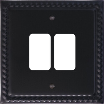 georgian black grid plate (2 gang) front fc0825