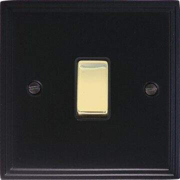 victorian matt black intermediate switch (polished brass switch) front fc0825