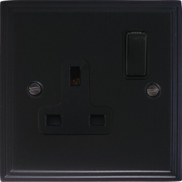 victorian matt black single socket front fc0825