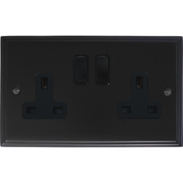 victorian matt black double socket front fc0825