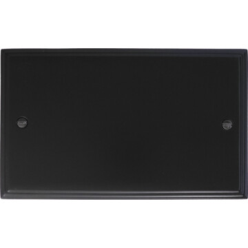 victorian matt black double blank plate front fc0825