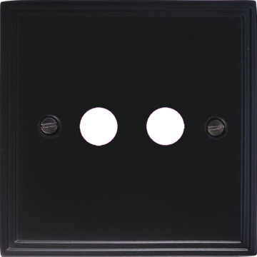 victorian matt black toggle grid plate (2 gang) front fc0825