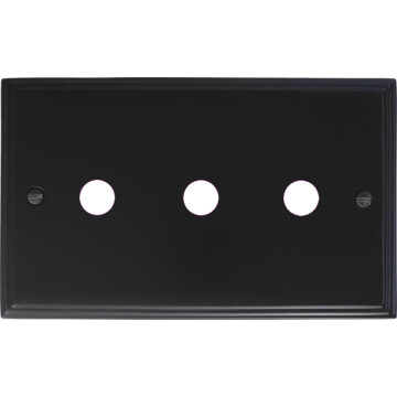 victorian matt black toggle grid plate (3 gang) front fc0825