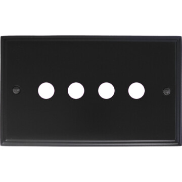 victorian matt black toggle grid plate (4 gang) front fc0825