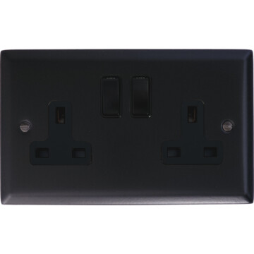 spectrum matt black double socket front fc0825