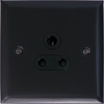 spectrum matt black 5 amp 3 pin socket front fc0825