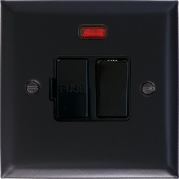 spectrum matt black switched fused spur with neon front fc0825