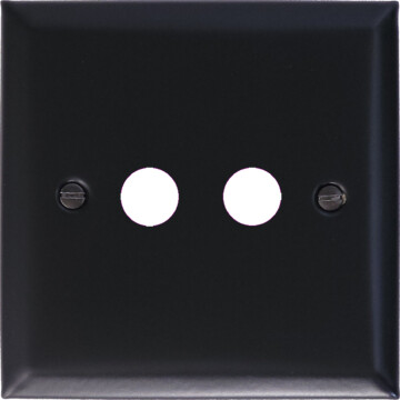 spectrum matt black toggle grid plate (2 gang) front fc0825