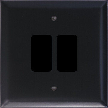 Spectrum Matt Black 2 Gang Grid Plate