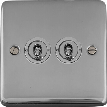 polished chrome toggle switch (2 gang) front fc0825