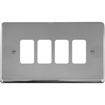 polished chrome grid plate (4 gang) front fc0825