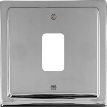victorian polished chrome grid plate (1 gang) front fc0825