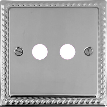 georgian polished chrome toggle grid plate (2 gang) front fc0825