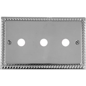 georgian polished chrome toggle grid plate (3 gang) front fc0825