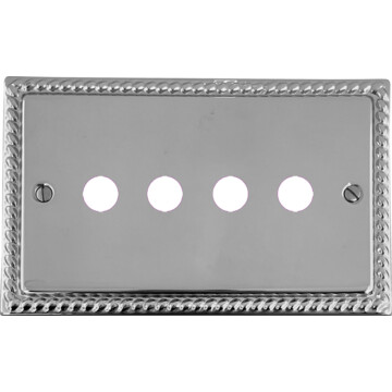 georgian polished chrome toggle grid plate (4 gang) front fc0825