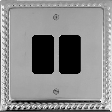 Georgian Polished Chrome 2 Gang Grid Plate
