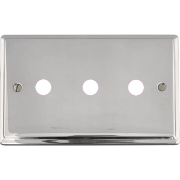 deco polished chrome toggle grid plate (3 gang) front fc0825