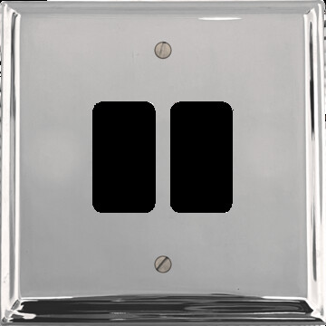 Deco Polished Chrome 2 Gang Grid Plate