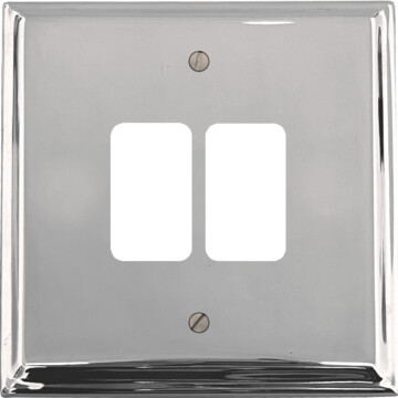 deco polished chrome grid plate (2 gang) front fc0825