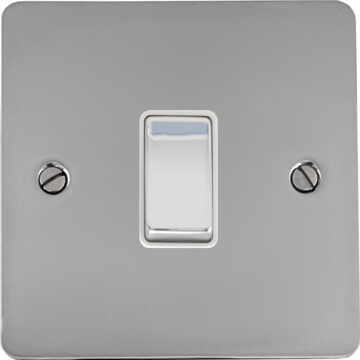 flat polished chrome intermediate switch (white insert/chrome switch) front fc0825