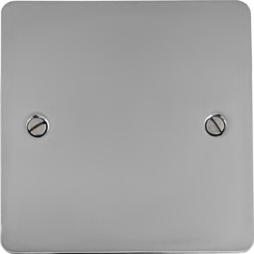 flat polished chrome single blank plate front fc0825