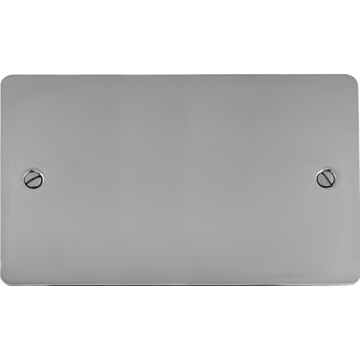 flat polished chrome double blank plate front fc0825