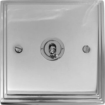victorian polished chrome toggle plate (1 gang) front fc0825