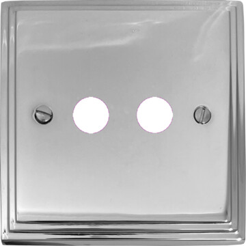 victorian polished chrome toggle grid plate (2 gang) front fc0825