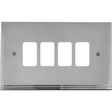 victorian polished chrome grid switch (4 gang) front fc0825