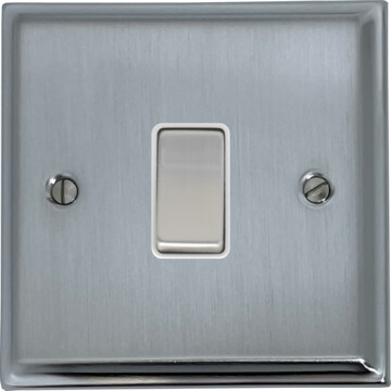 deco satin chrome intermediate switch (1 gang/white insert/matching switch) front fc0825