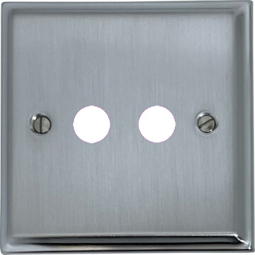 deco satin chrome toggle grid plate (2 gang) front fc0825