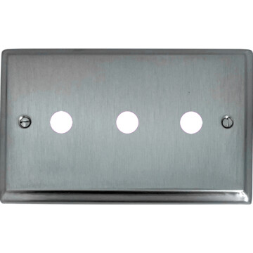 deco satin chrome toggle grid plate (3 gang) front fc0825