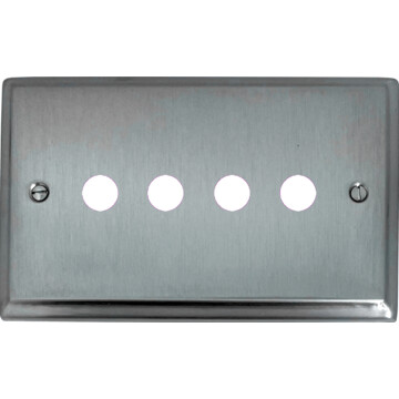 deco satin chrome toggle grid plate (4 gang) front fc0825