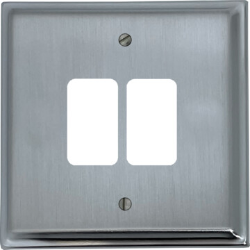 deco satin chrome grid plate (2 gang) front fc0825