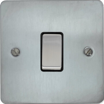 flat satin chrome intermediate switch (black insert/satin chrome switch) front fc0825
