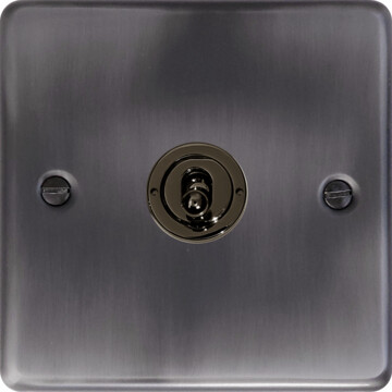 contour slate effect toggle switch (1 gang/black nickel toggle) front fc0825
