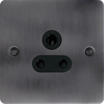 flat slate effect 5a 3 pin socket (black insert) front fc0825