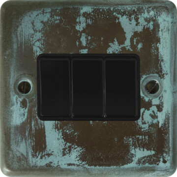 contour verdigris light switch (3 gang/black switch) front fc0825