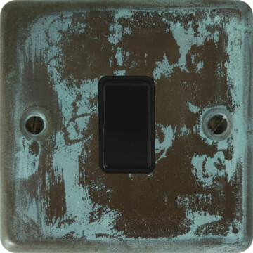 contour verdigris intermediate switch (1 gang/black switch) front fc0825