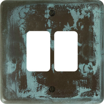 contour verdigris grid plate (2 gang) front fc0825