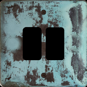 Flat Verdigris 2 Gang Grid Plate