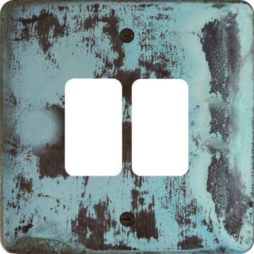 flat verdigris grid plate (2 gang) front fc0825