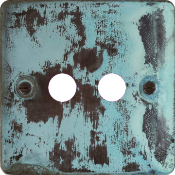 Flat Verdigris Toggle Grid Plate (2 Gang)