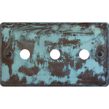 Flat Verdigris Toggle Grid Plate (3 Gang)