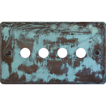 flat verdigris toggle grid plate (4 gang) front fc0825