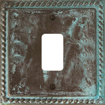 georgian verdigris grid plate (1 gang) front fc0825